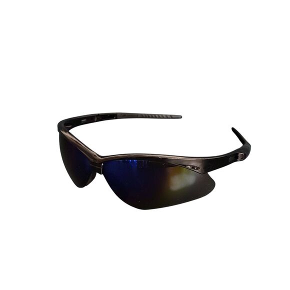 Nemesis Polished Black Gray Lens Sport Wrap Mens Biker Safety Sunglasses - Picture 5 of 16